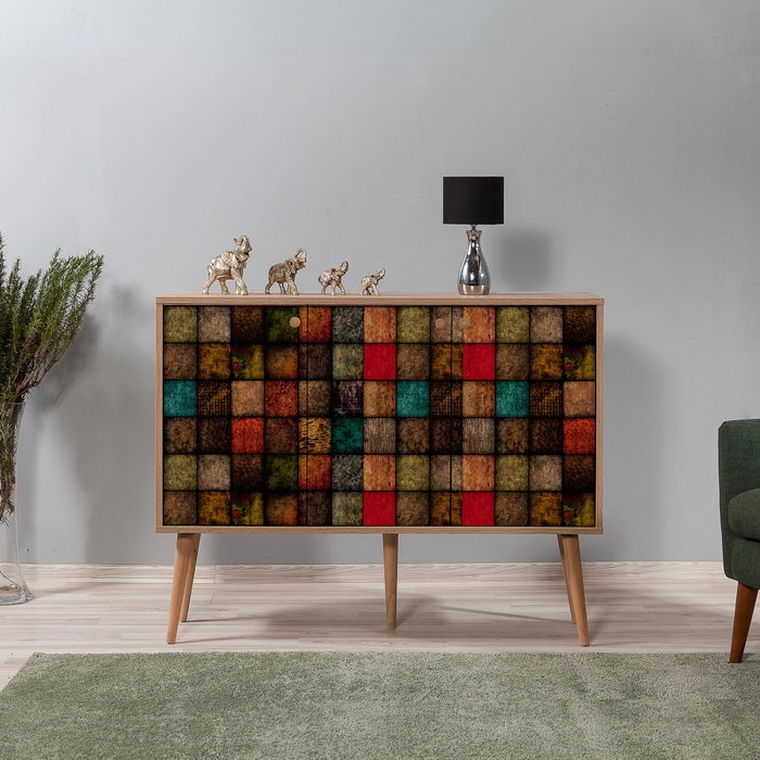 Hanah Home Mega-723 Consola 120cm Roble Sonoma Tablero de Partículas Melamina